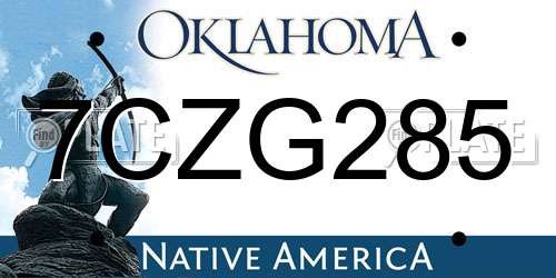 7CZG285 Oklahoma License Plate
