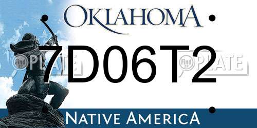 7D06T2 Oklahoma License Plate
