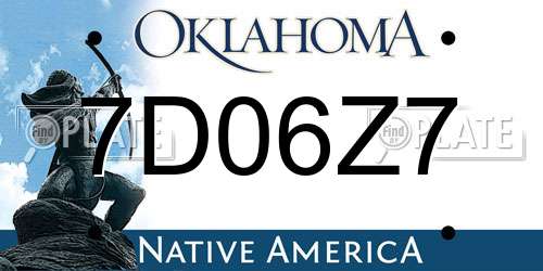 7D06Z7 Oklahoma License Plate