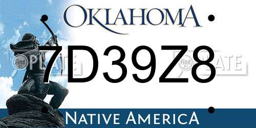 7D39Z8 Oklahoma License Plate