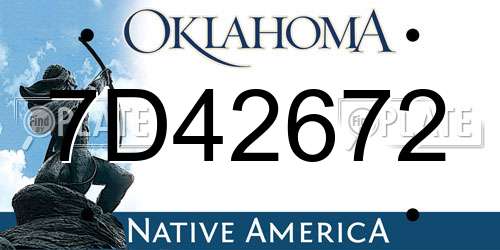 7D42672 Oklahoma License Plate