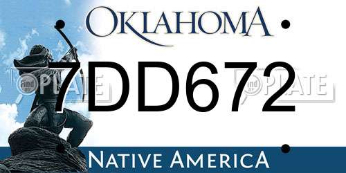 7DD672 Oklahoma License Plate