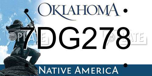 7DG278 Oklahoma License Plate