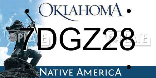 7DGZ28 Oklahoma License Plate