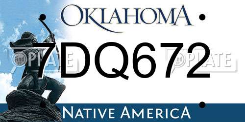 7DQ672 Oklahoma License Plate