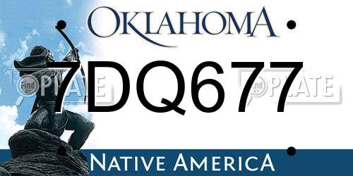 7DQ677 Oklahoma License Plate