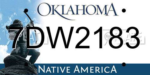 7DW2183 Oklahoma License Plate