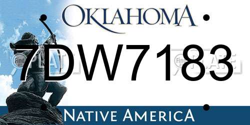 7DW7183 Oklahoma License Plate