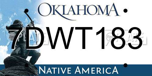 7DWT183 Oklahoma License Plate