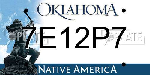 7E12P7 Oklahoma License Plate