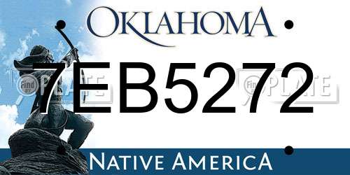 7EB5272 Oklahoma License Plate