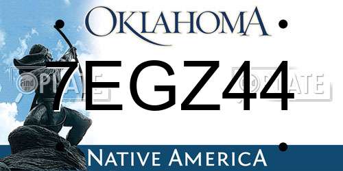 7EGZ44 Oklahoma License Plate