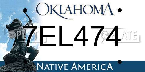 7EL474 Oklahoma License Plate