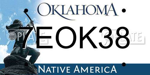 7EOK38 Oklahoma License Plate