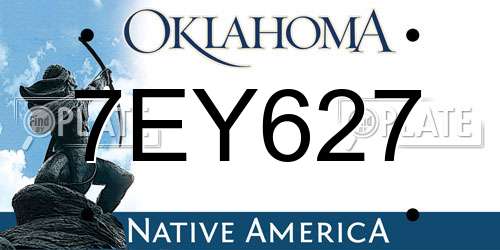 7EY627 Oklahoma License Plate