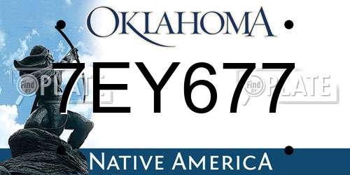 7EY677 Oklahoma License Plate
