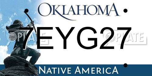7EYG27 Oklahoma License Plate