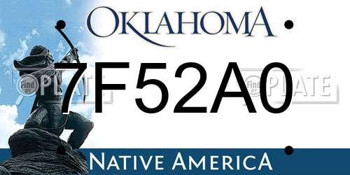 7F52A0 Oklahoma License Plate