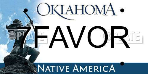 7FAVOR Oklahoma License Plate