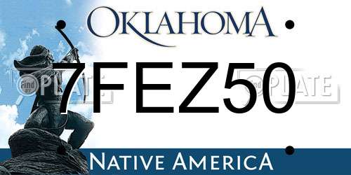 7FEZ50 Oklahoma License Plate