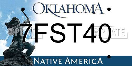 7FST40 Oklahoma License Plate