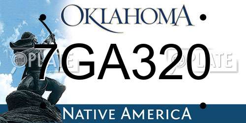 7GA320 Oklahoma License Plate