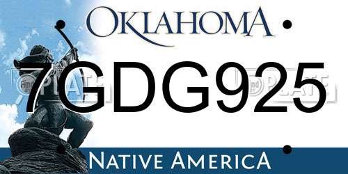 7GDG925 Oklahoma License Plate