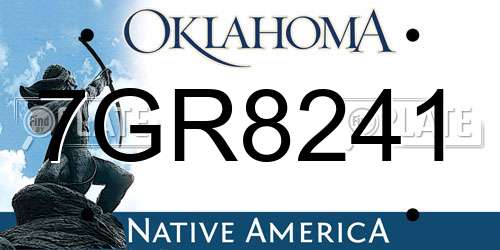 7GR8241 Oklahoma License Plate
