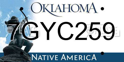 7GYC259 Oklahoma License Plate