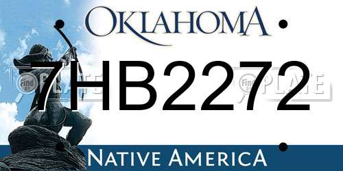 7HB2272 Oklahoma License Plate