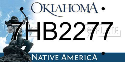 7HB2277 Oklahoma License Plate