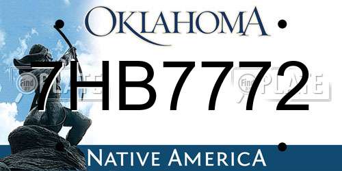 7HB7772 Oklahoma License Plate