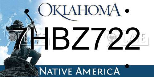 7HBZ722 Oklahoma License Plate