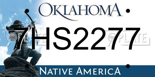 7HS2277 Oklahoma License Plate