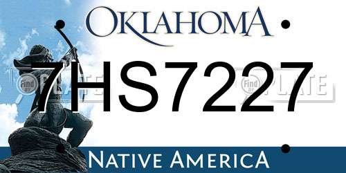 7HS7227 Oklahoma License Plate