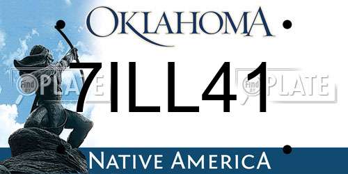 7ILL41 Oklahoma License Plate