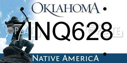 7INQ628 Oklahoma License Plate