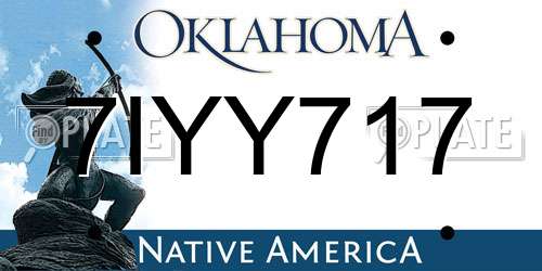 7IYY717 Oklahoma License Plate