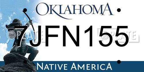 7JFN155 Oklahoma License Plate