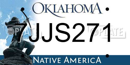 7JJS271 Oklahoma License Plate
