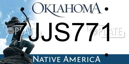 7JJS771 Oklahoma License Plate
