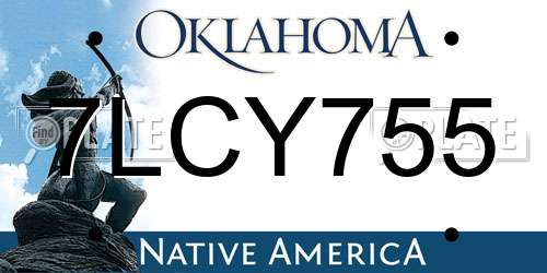 7LCY755 Oklahoma License Plate