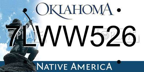 7LWW526 Oklahoma License Plate
