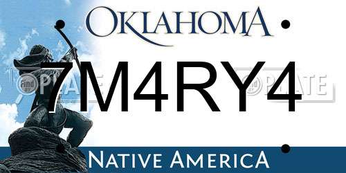 7M4RY4 Oklahoma License Plate