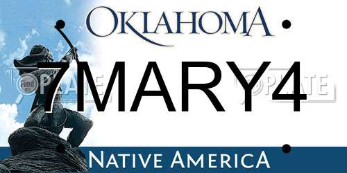 7MARY4 Oklahoma License Plate