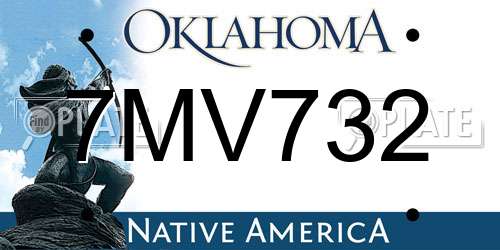 7MV732 Oklahoma License Plate