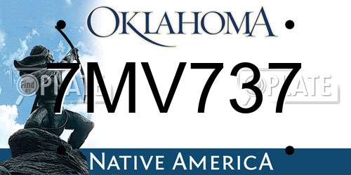 7MV737 Oklahoma License Plate