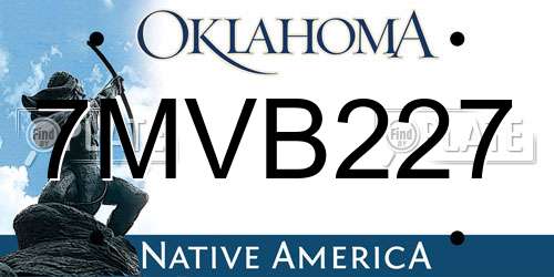 7MVB227 Oklahoma License Plate