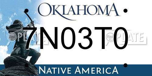 7N03T0 Oklahoma License Plate