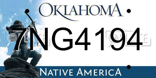 7NG4194 Oklahoma License Plate